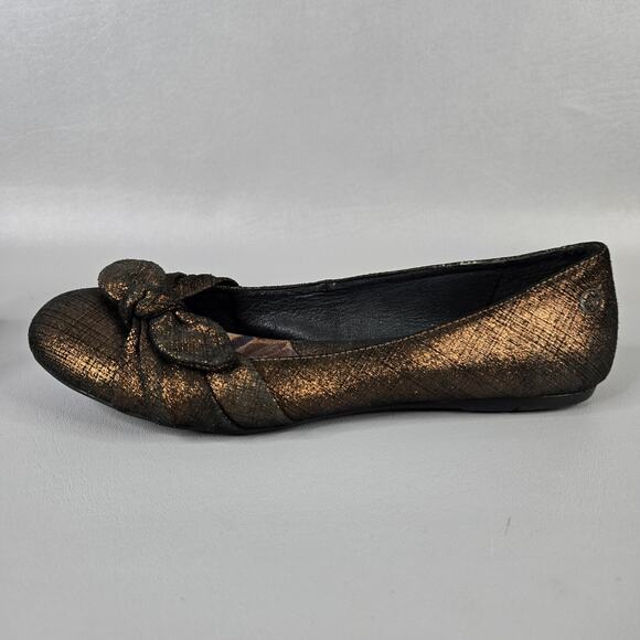 Born Ballet Flats Molly Metallic Bronze Leather Slip OnComfort Shoes Size 7.5 M - Picture 2 of 12